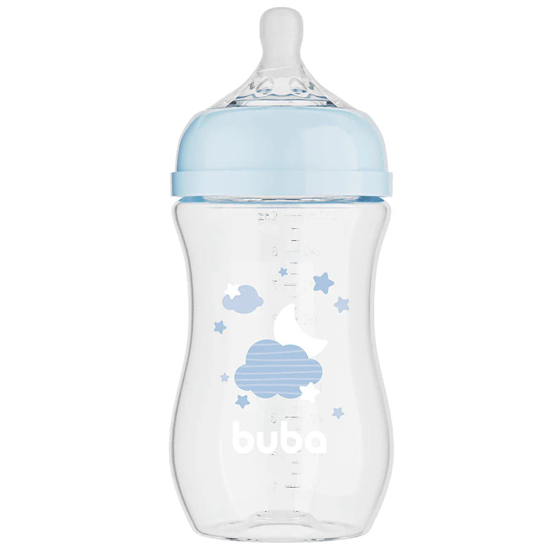 mamadeira easy flow 270ml +2 meses bico super soft tamanho fluxo 2 anticolica menino menina buba nuvem