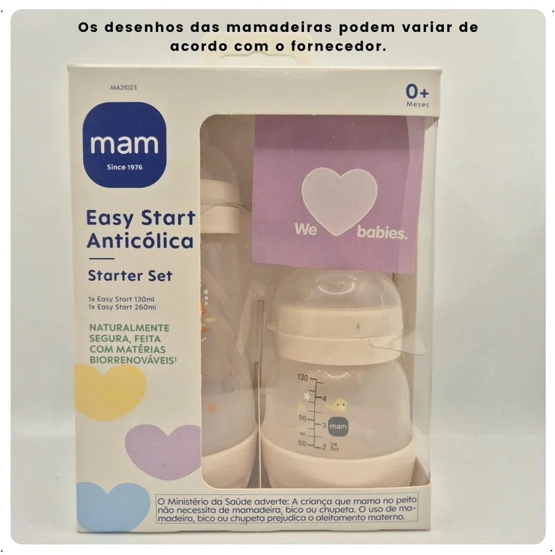 Kit 2 Mamadeiras Anticólica Mam 130ml e 260ml Easy Start